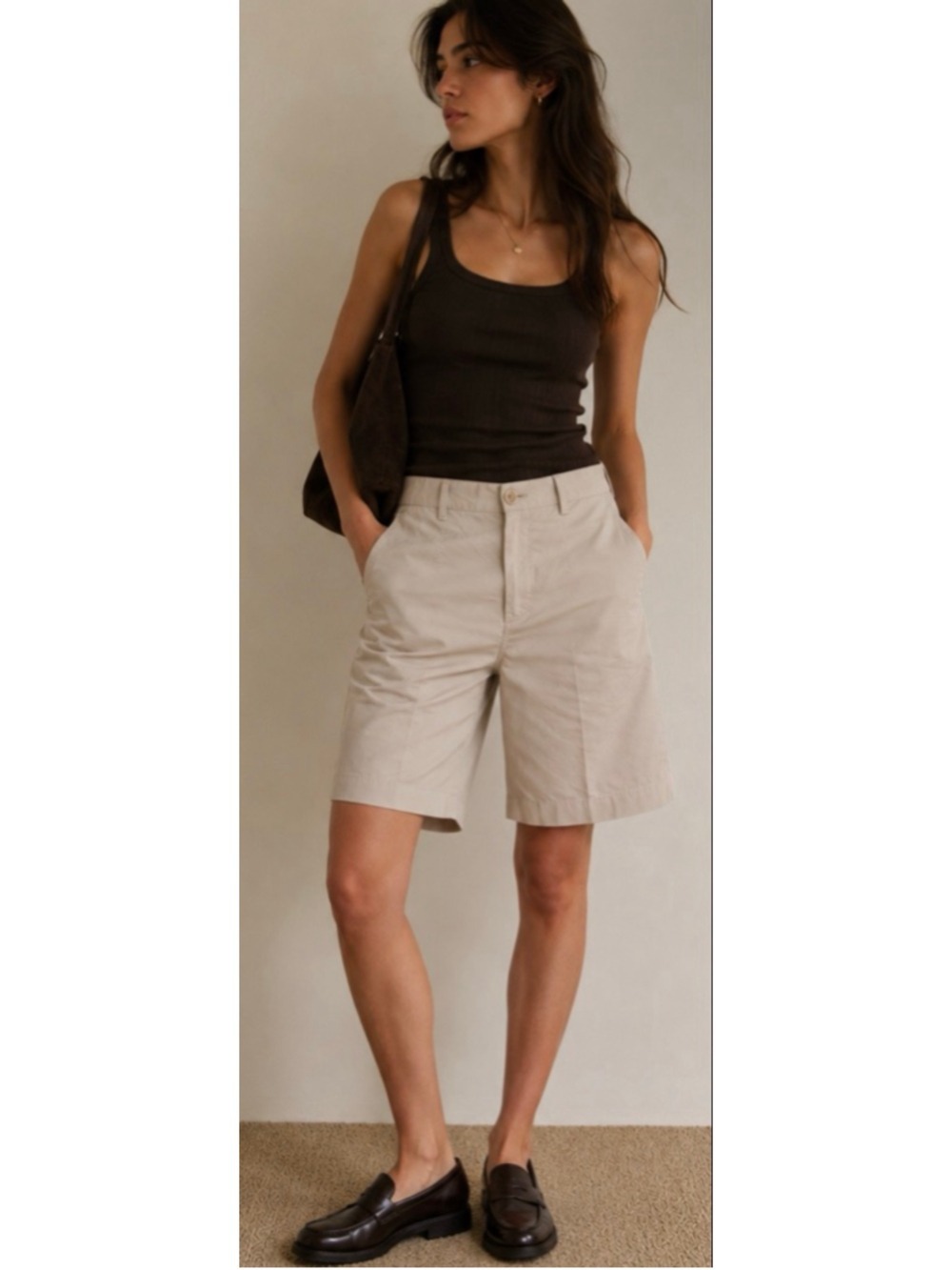 Women's Marni Beige Bermuda Shorts Size 12/46